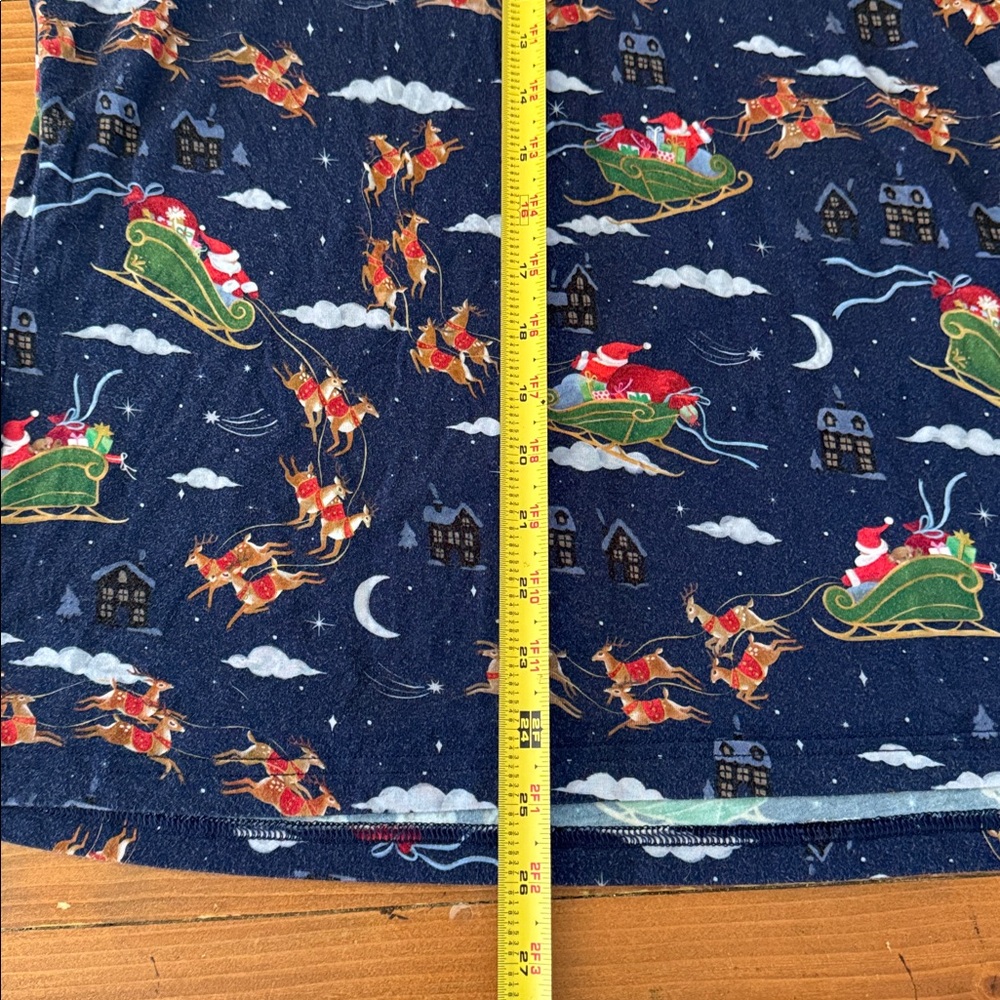 Little Sleepies Navy Santa Pajama Top women’s large - Picture 4 of 6